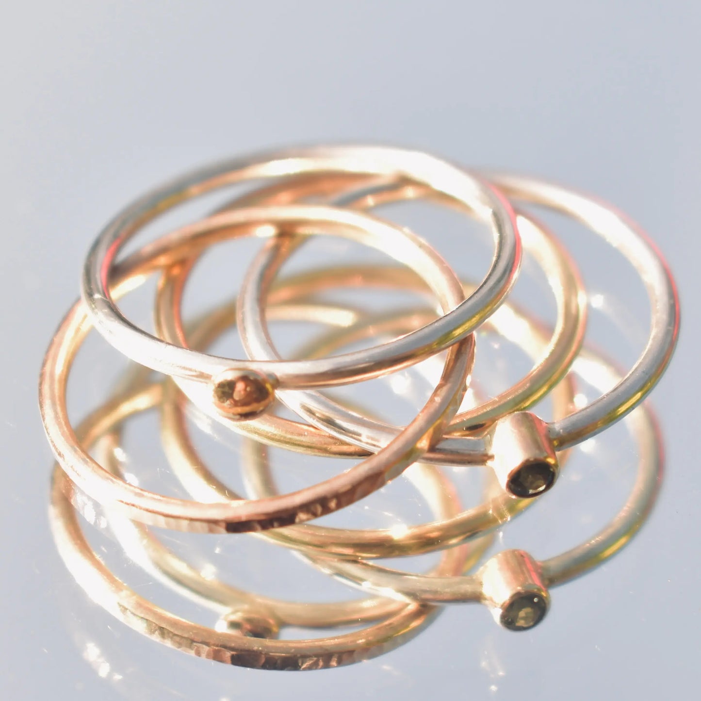 9ct Gold & Silver Stacking Rings